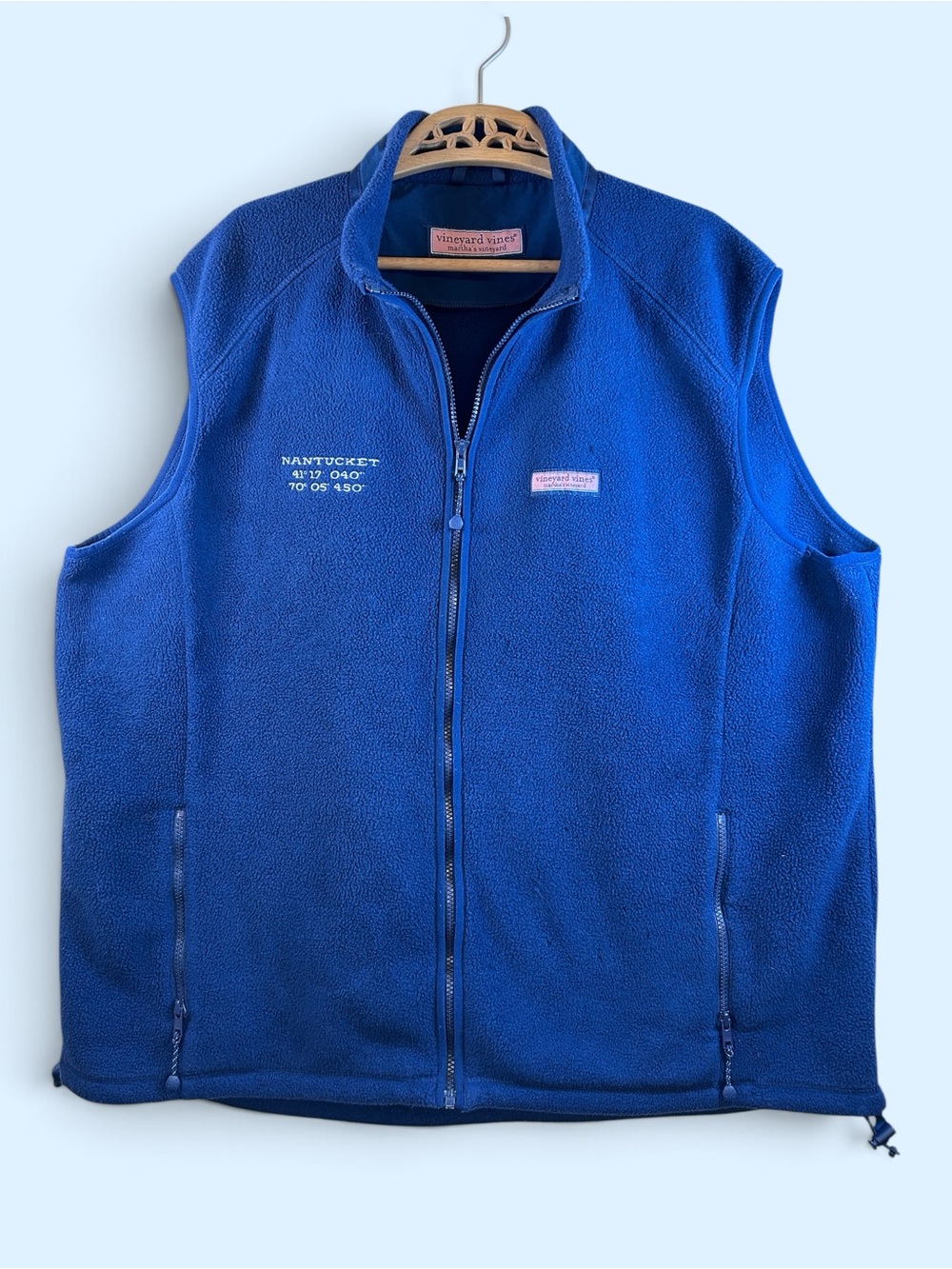 Vineyard Vines Men’s Size XXL Dark Blue Nantucket Coordinates Fleece Vest